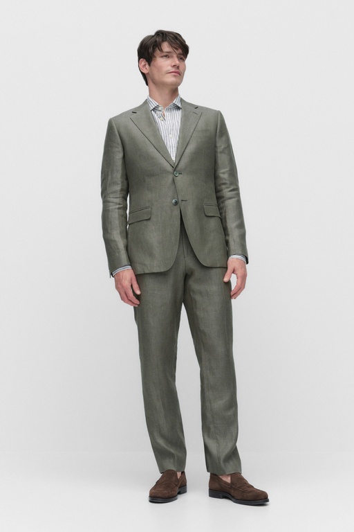 Nino linen trousers OLIVE MELANGE